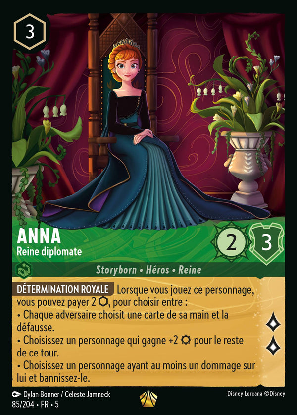 085/204 - Anna - Reine diplomate — Carte Disney Lorcana Ciel Scintillant 85/204