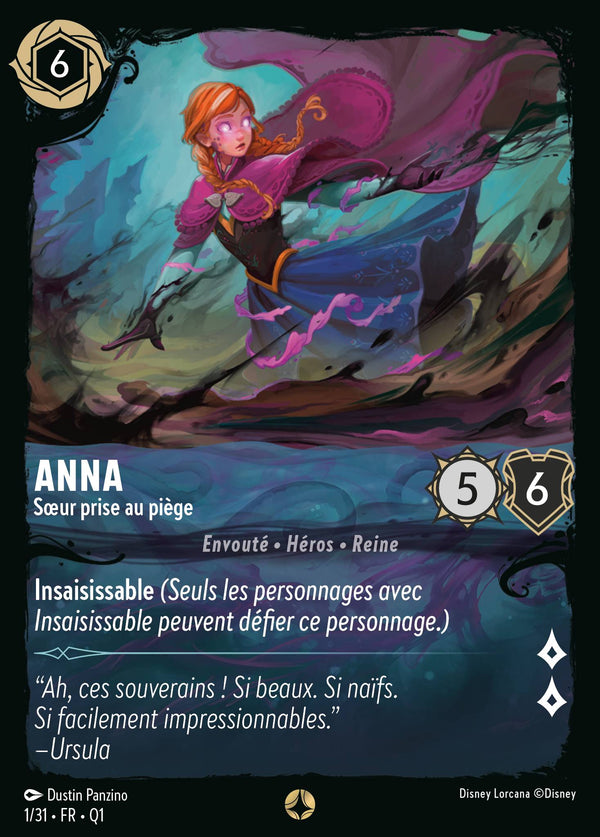 Anna - Soeur prise au piège — Carte Disney Lorcana 1 Quête des Illumineurs - Menace des profondeurs