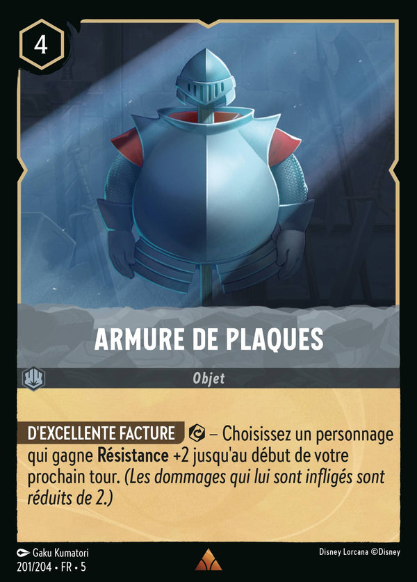201/204 - Armure de plaques — Carte Disney Lorcana Ciel Scintillant 201/204