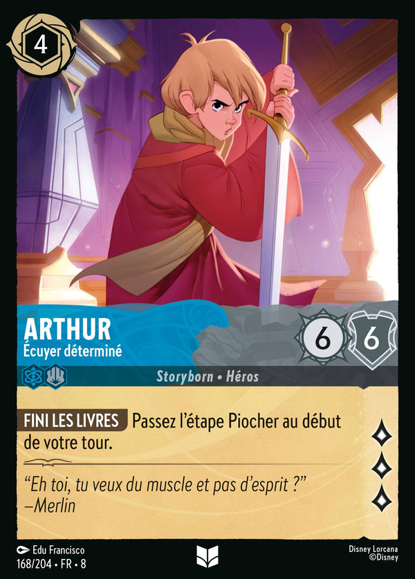 168/204 - Arthur - Écuyer déterminé — Carte Disney Lorcana Le Règne de Jafar 168/204
