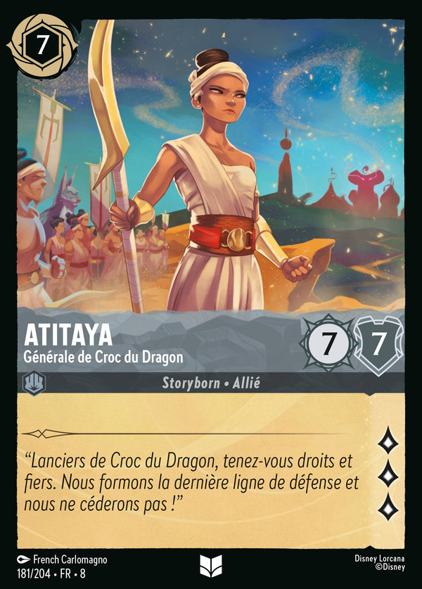 181/204 - Atitaya - Générale de Croc du Dragon — Carte Disney Lorcana Le Règne de Jafar 181/204