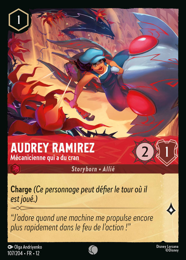 107/204 - Audrey Ramirez - Mécanicienne qui a du cran — Carte Disney Lorcana Contrées Inconnues 107/204