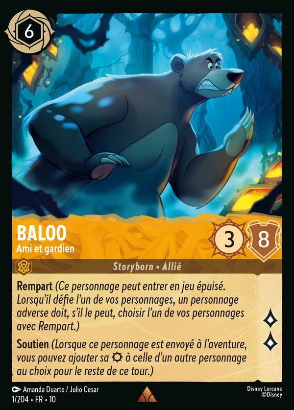 001/204 - Baloo - Ami et gardien — Carte Disney Lorcana Lueurs dans les Profondeurs 1/204