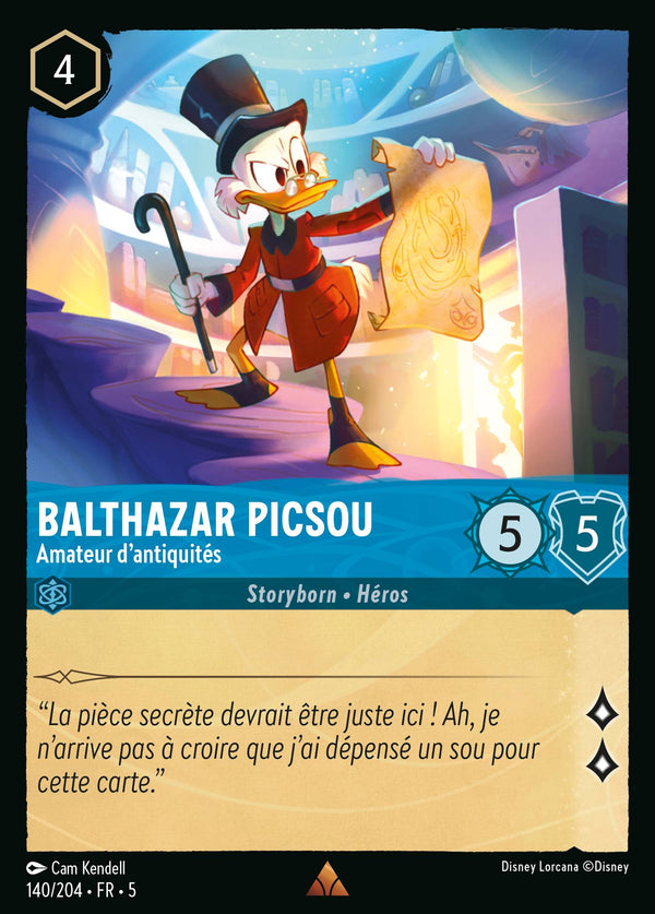 140/204 - Balthazar Picsou - Amateur d'antiquités — Carte Disney Lorcana Ciel Scintillant 140/204