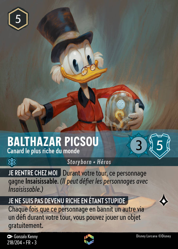 Balthazar Picsou - Canard le plus riche du monde — Carte Disney Lorcana 218 Les Terres d'Encres