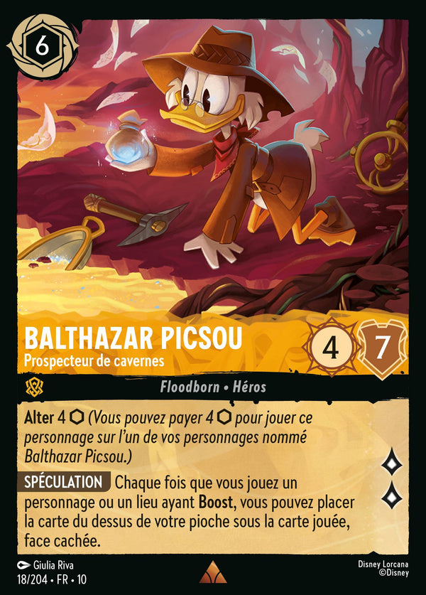 Balthazar Picsou - Prospecteur de cavernes — Carte Disney Lorcana 18 Lueurs dans les Profondeurs