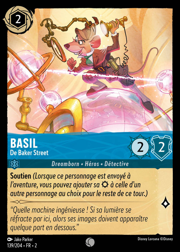 139/204 - Basil - De Baker Street — Carte Disney Lorcana L'Ascension des Floodborn 139/204