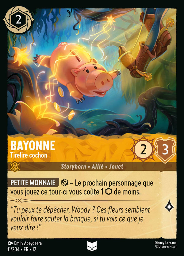 011/204 - Bayonne - Tirelire cochon — Carte Disney Lorcana Contrées Inconnues 11/204