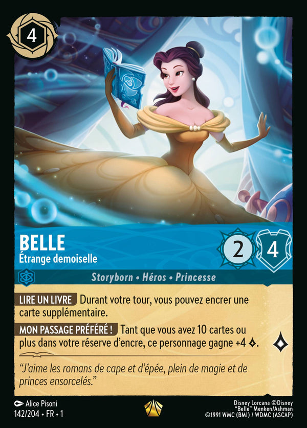 Belle - Étrange demoiselle — Carte Disney Lorcana 142 Premier Chapitre