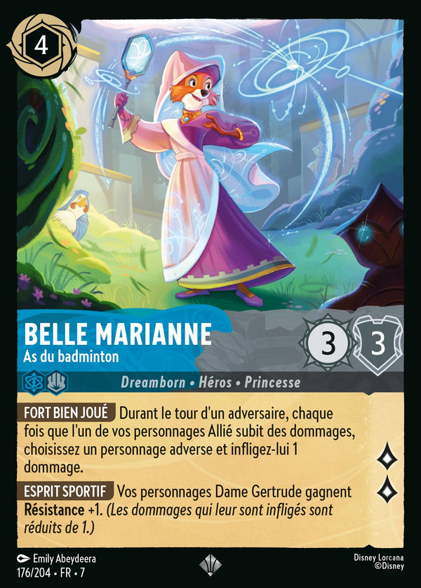 176/204 - Belle Marianne - As du badminton — Carte Disney Lorcana L'île d'Archazia 176/204