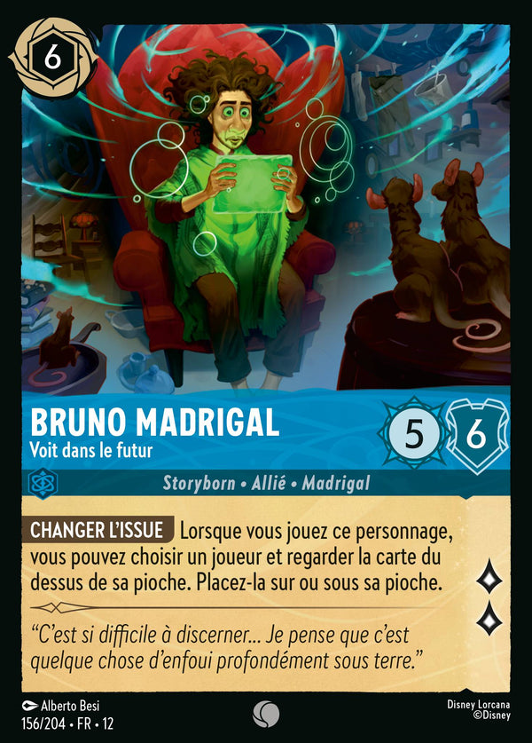 156/204 - Bruno Madrigal - Voit dans le futur — Carte Disney Lorcana Contrées Inconnues 156/204