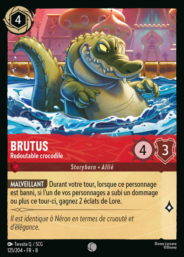 125/204 - Brutus - Redoutable crocodile — Carte Disney Lorcana Le Règne de Jafar 125/204