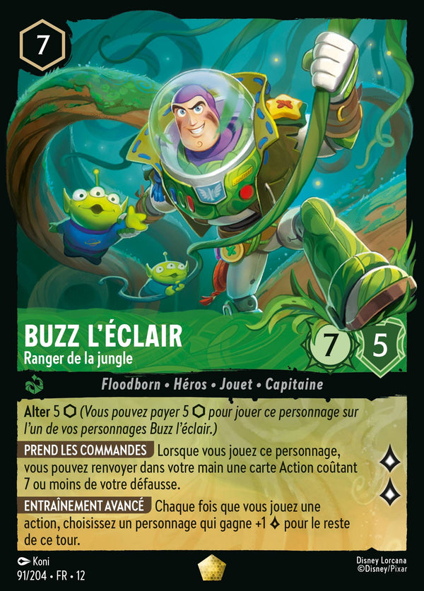 091/204 - Buzz l'Éclair - Ranger de la jungle — Carte Disney Lorcana Contrées Inconnues 91/204