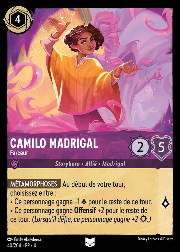 Camilo Madrigal - Farceur — Carte Disney Lorcana 40 Le Retour d'Ursula