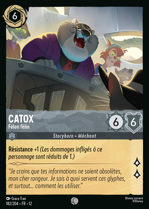 182/204 - Catox - Félon félin — Carte Disney Lorcana Contrées Inconnues 182/204