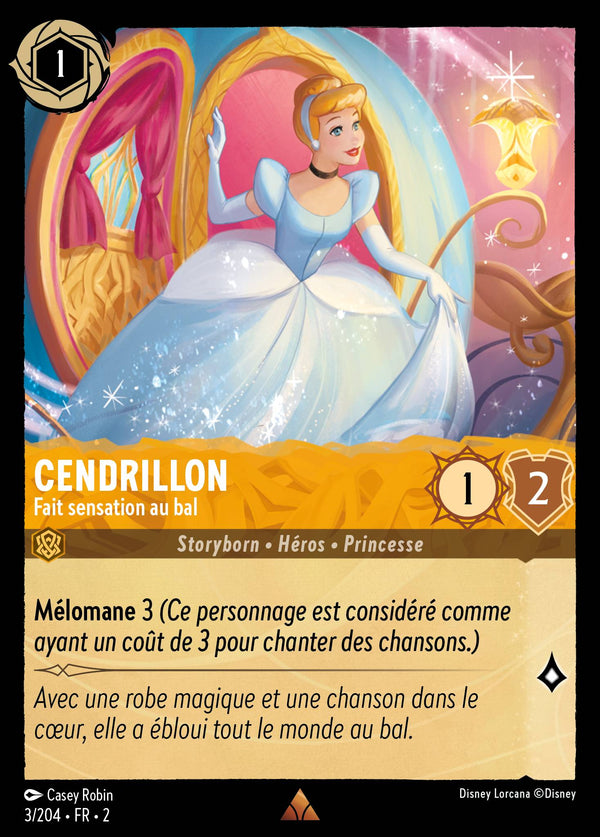 003/204 - Cendrillon - Fait sensation au bal — Carte Disney Lorcana L'Ascension des Floodborn 3/204