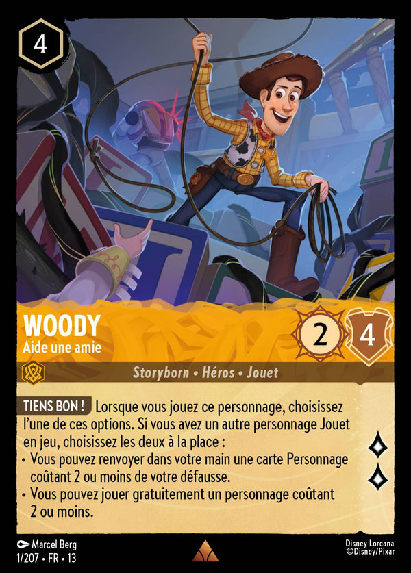 001/207 - Woody - Aide une amie — Carte Disney Lorcana Invasion Epineuse! 1/207