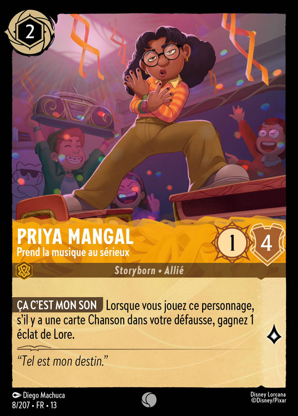 008/207 - Priya Mangal - Prend la musique au sérieux — Carte Disney Lorcana Invasion Epineuse! 8/207