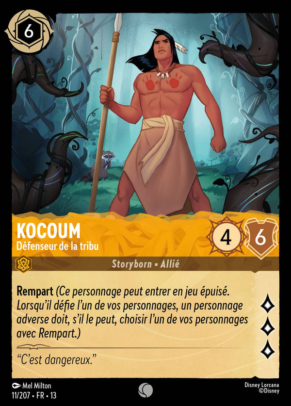 011/207 - Kocoum - Défenseur de la tribu — Carte Disney Lorcana Invasion Epineuse! 11/207