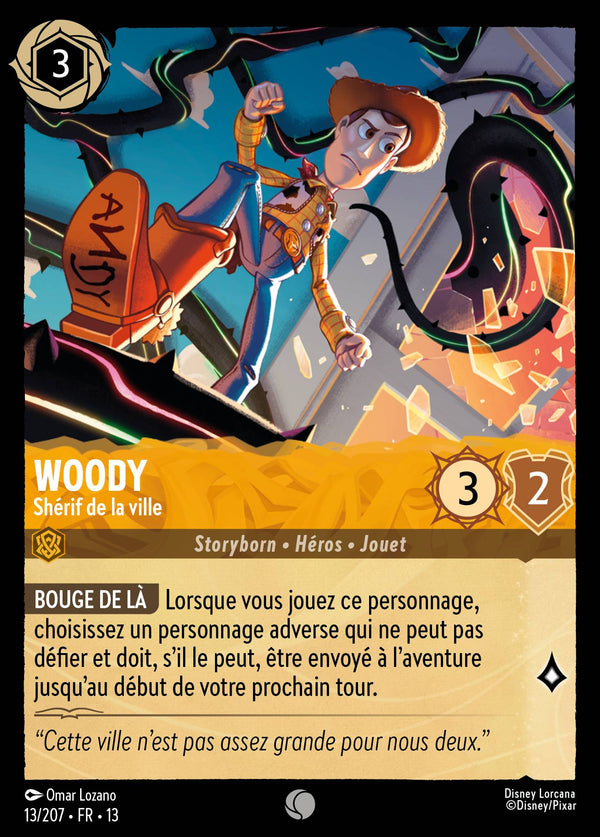 013/207 - Woody - Shérif de la ville — Carte Disney Lorcana Invasion Epineuse! 13/207