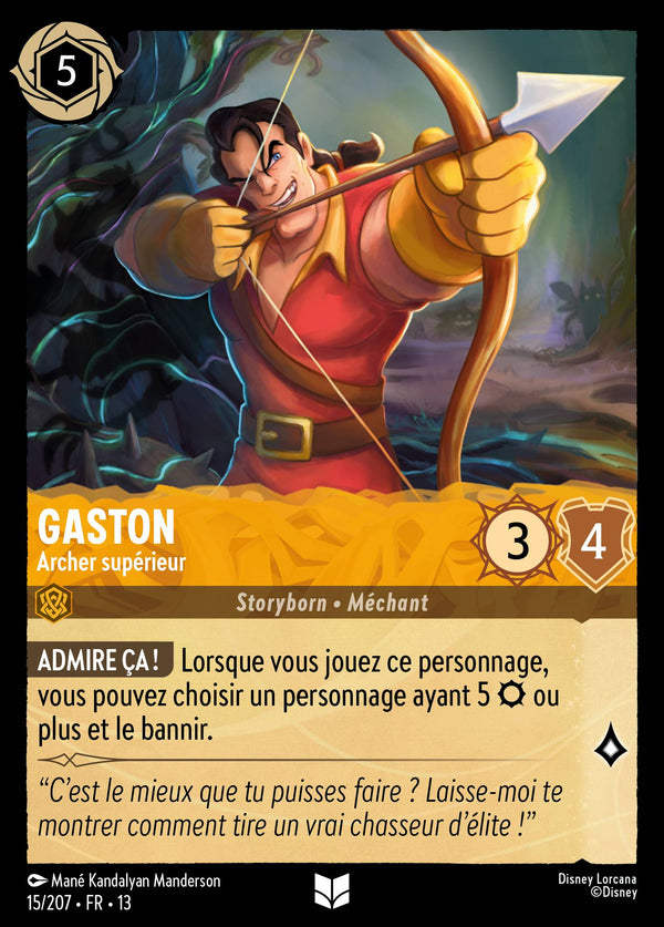 015/207 - Gaston - Archer supérieur — Carte Disney Lorcana Invasion Epineuse! 15/207