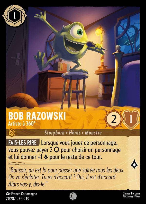 021/207 - Bob Razowski - Artiste à 360° — Carte Disney Lorcana Invasion Epineuse! 21/207