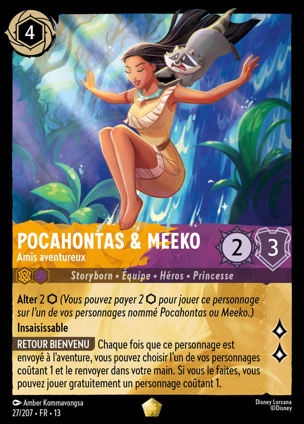 027/207 - Pocahontas & Meeko - Amis aventureux — Carte Disney Lorcana Invasion Epineuse! 27/207