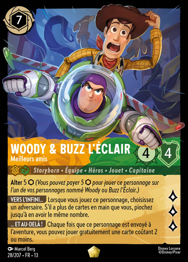 028/207 - Woody & Buzz l'Éclair - Meilleurs amis — Carte Disney Lorcana Invasion Epineuse! 28/207
