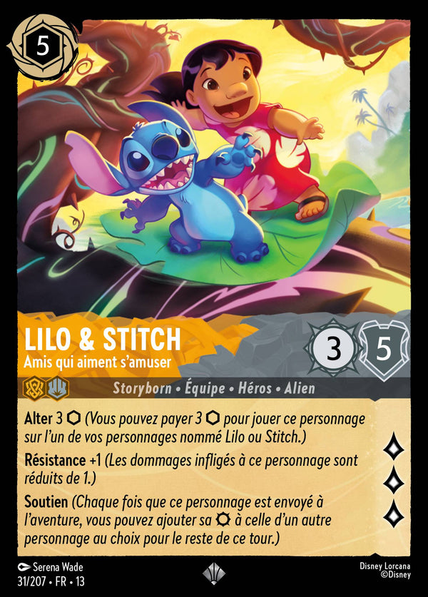 031/207 - Lilo & Stitch - Amis qui aiment s'amuser — Carte Disney Lorcana Invasion Epineuse! 31/207