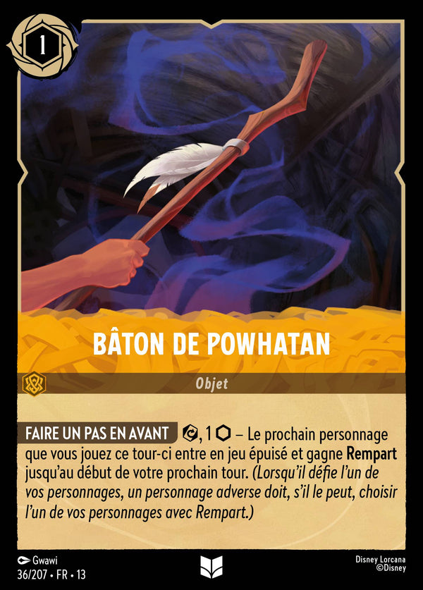 036/207 - Bâton de Powhatan — Carte Disney Lorcana Invasion Epineuse! 36/207