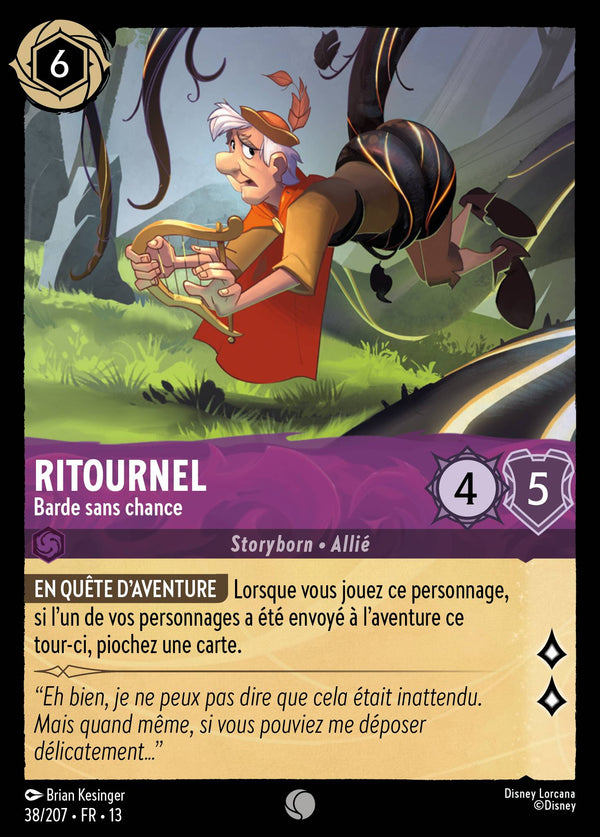 038/207 - Ritournel - Barde sans chance — Carte Disney Lorcana Invasion Epineuse! 38/207