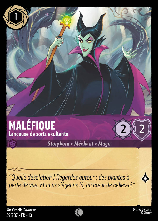 039/207 - Maléfique - Lanceuse de sorts exultante — Carte Disney Lorcana Invasion Epineuse! 39/207