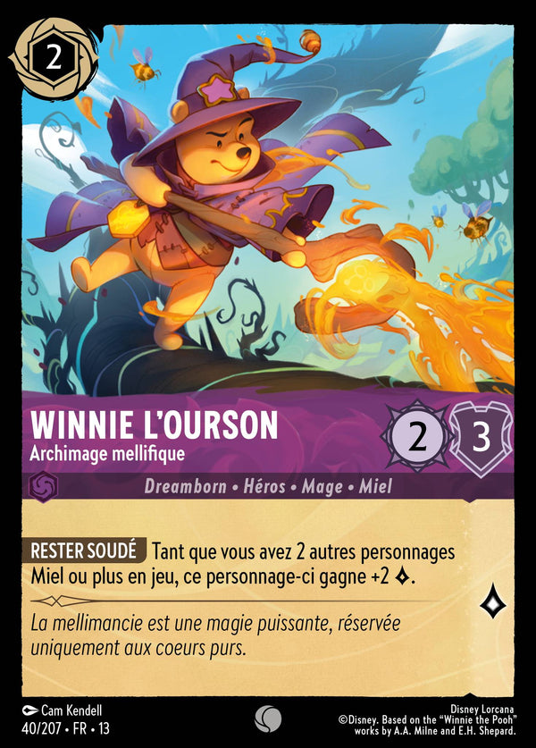 040/207 - Winnie l'Ourson - Archimage mellifique — Carte Disney Lorcana Invasion Epineuse! 40/207