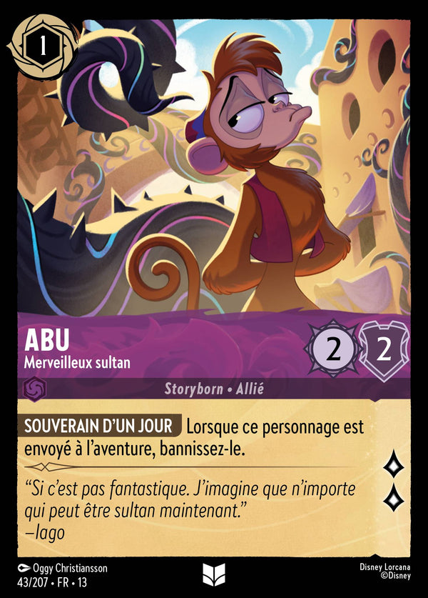 043/207 - Abu - Merveilleux sultan — Carte Disney Lorcana Invasion Epineuse! 43/207