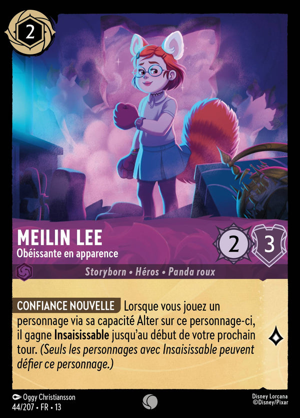 044/207 - Meilin Lee - Obéissante en apparence — Carte Disney Lorcana Invasion Epineuse! 44/207