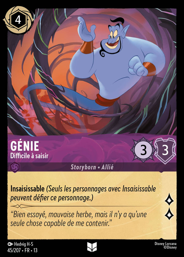 045/207 - Génie - Difficile à saisir — Carte Disney Lorcana Invasion Epineuse! 45/207