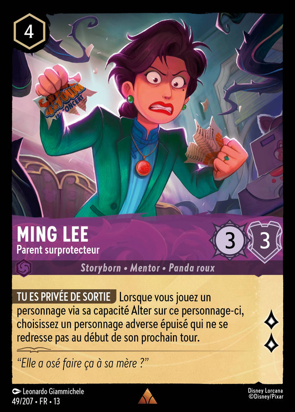 049/207 - Ming Lee - Parent surprotecteur — Carte Disney Lorcana Invasion Epineuse! 49/207