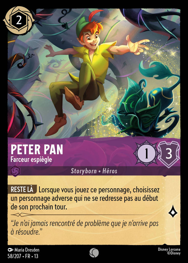 058/207 - Peter Pan - Farceur espiègle — Carte Disney Lorcana Invasion Epineuse! 58/207