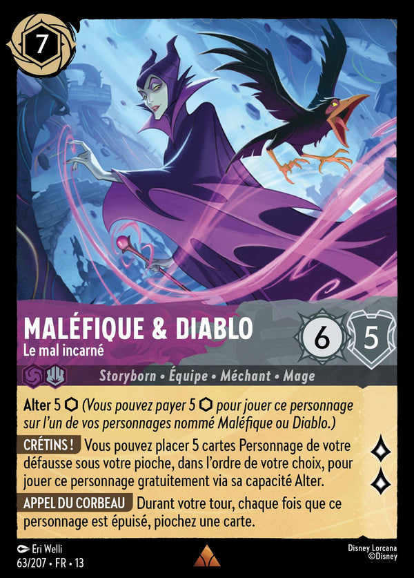 063/207 - Maléfique & Diablo - Le mal incarné — Carte Disney Lorcana Invasion Epineuse! 63/207