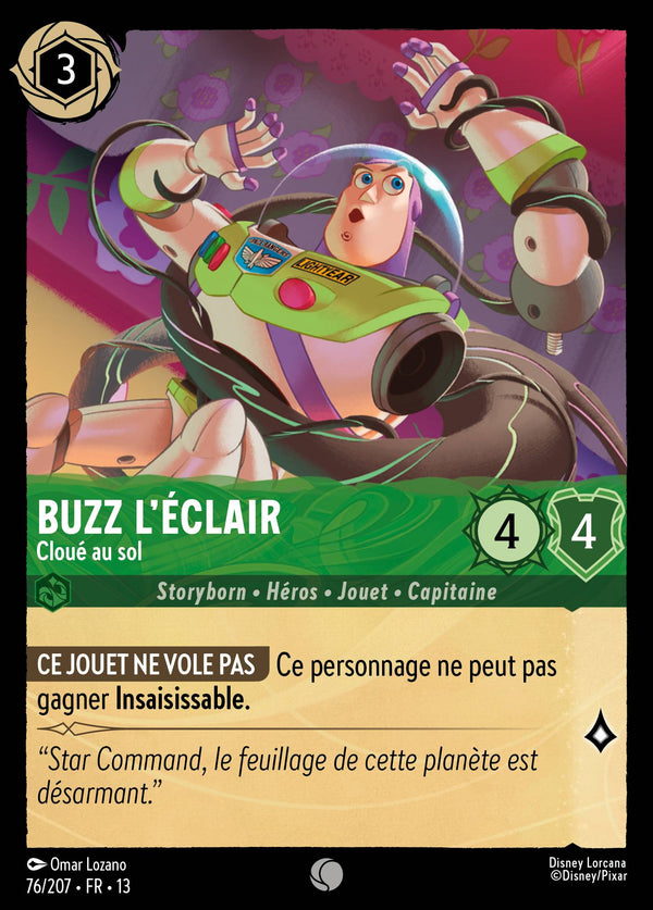 076/207 - Buzz l'Éclair - Cloué au sol — Carte Disney Lorcana Invasion Epineuse! 76/207