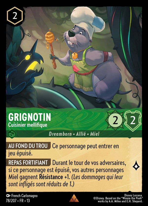 078/207 - Grignotin - Cuisinier mellifique — Carte Disney Lorcana Invasion Epineuse! 78/207