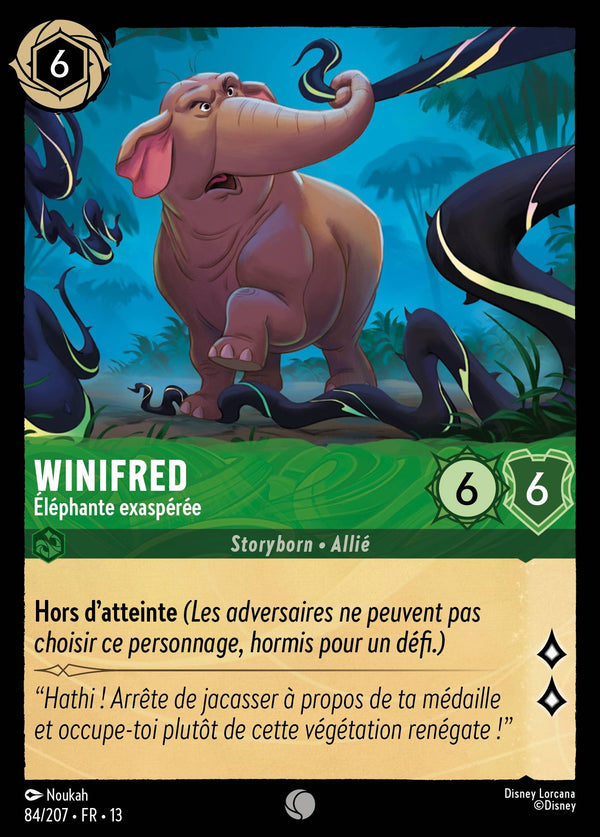 084/207 - Winifred - Éléphante exaspérée — Carte Disney Lorcana Invasion Epineuse! 84/207