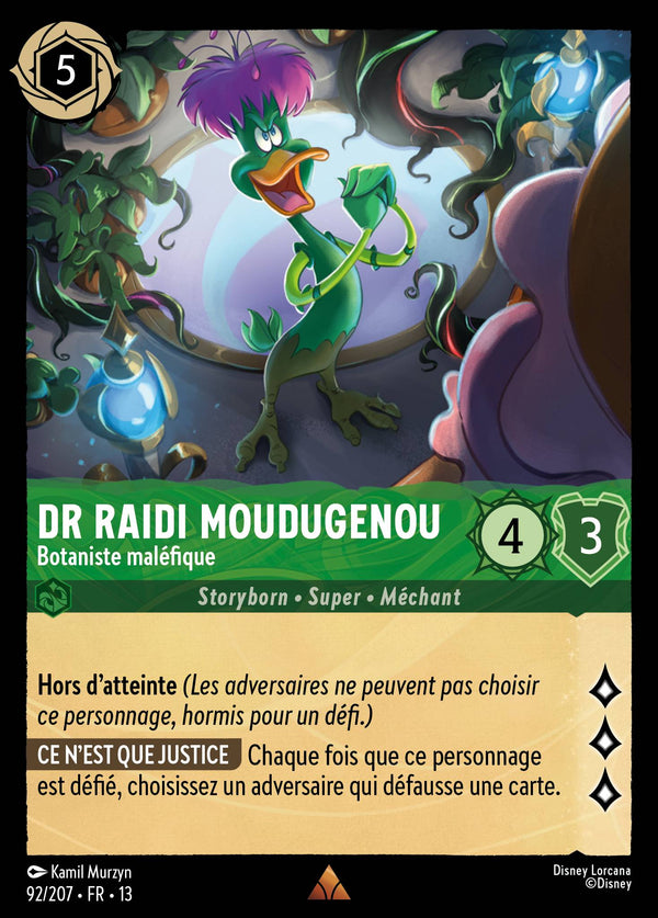 092/207 - Dr Raidi Moudugenou - Botaniste maléfique — Carte Disney Lorcana Invasion Epineuse! 92/207