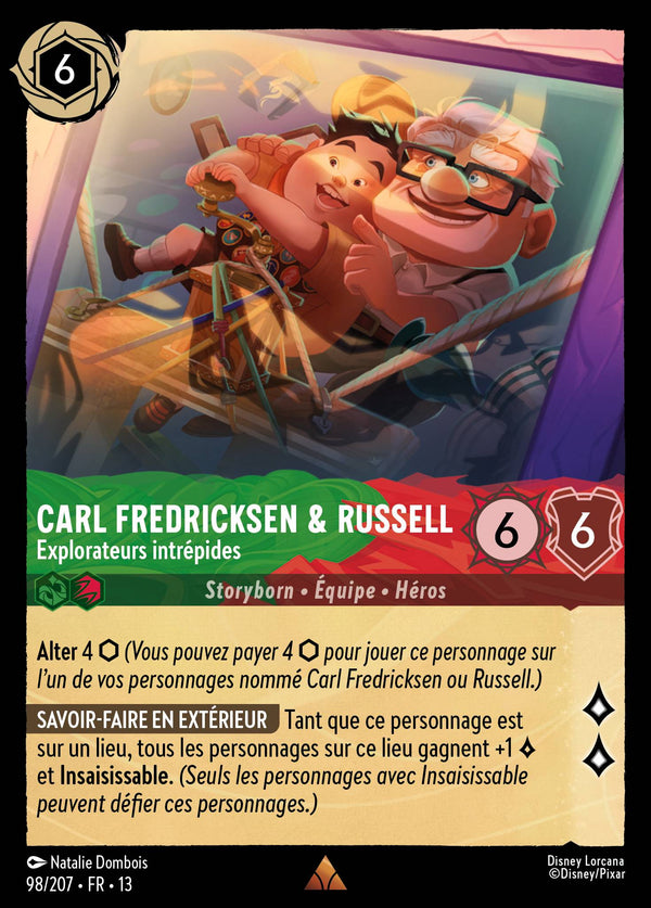 098/207 - Carl Fredricksen & Russell - Explorateurs intrépides — Carte Disney Lorcana Invasion Epineuse! 98/207