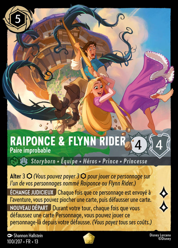 100/207 - Raiponce & Flynn Rider - Paire improbable — Carte Disney Lorcana Invasion Epineuse! 100/207