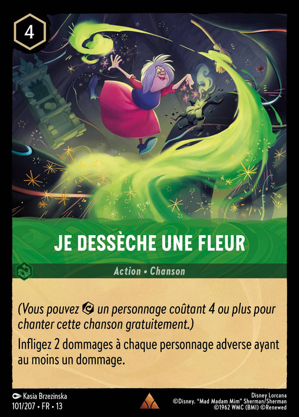 101/207 - Je dessèche une fleur — Carte Disney Lorcana Invasion Epineuse! 101/207