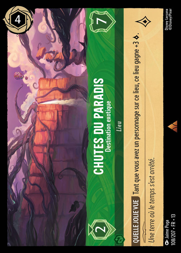 108/207 - Chutes du Paradis - Destination exotique — Carte Disney Lorcana Invasion Epineuse! 108/207