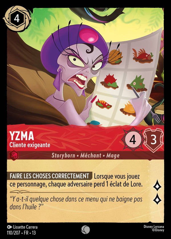 110/207 - Yzma - Cliente exigeante — Carte Disney Lorcana Invasion Epineuse! 110/207