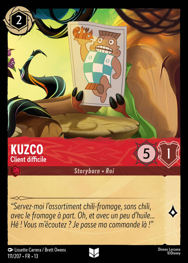 111/207 - Kuzco - Client difficile — Carte Disney Lorcana Invasion Epineuse! 111/207
