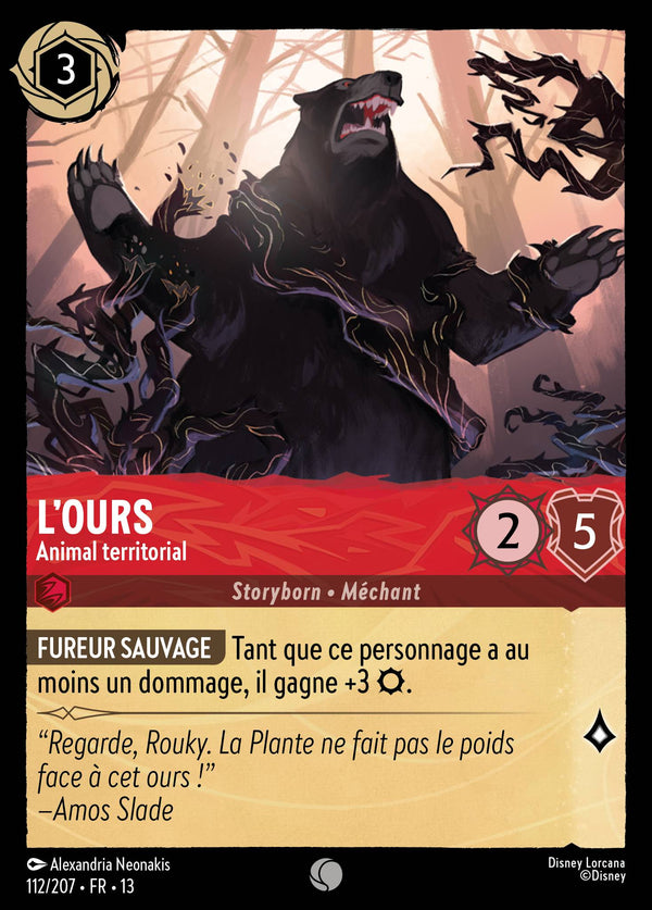 112/207 - L'ours - Animal territorial — Carte Disney Lorcana Invasion Epineuse! 112/207